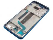 Carcasa frontal / chasis intermedio con marco azul "Aurora blue" para Xiaomi Mi 10 Lite, M2002J9G